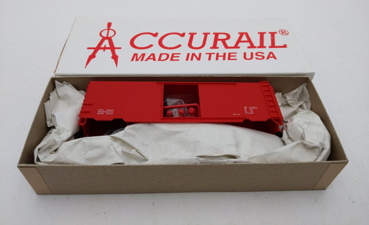 Accurail 3496 HO Scale PS-1 Box Steel Data Red Boxcar NIB