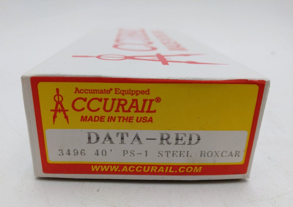 Accurail 3496 HO Scale PS-1 Box Steel Data Red Boxcar NIB