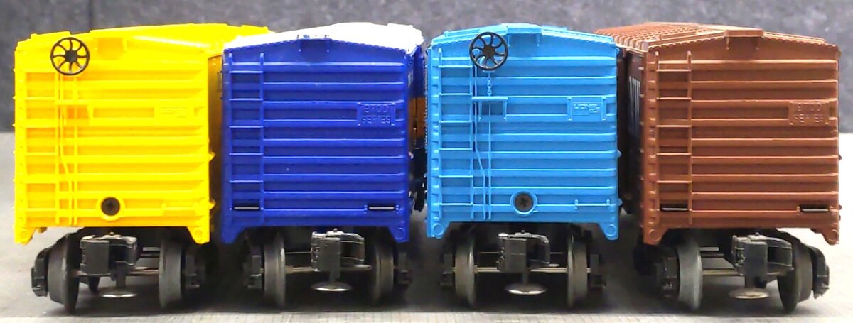 Lionel O Gauge Assorted Boxcars: 9783, 9781, 9782, 9786 [4] VG