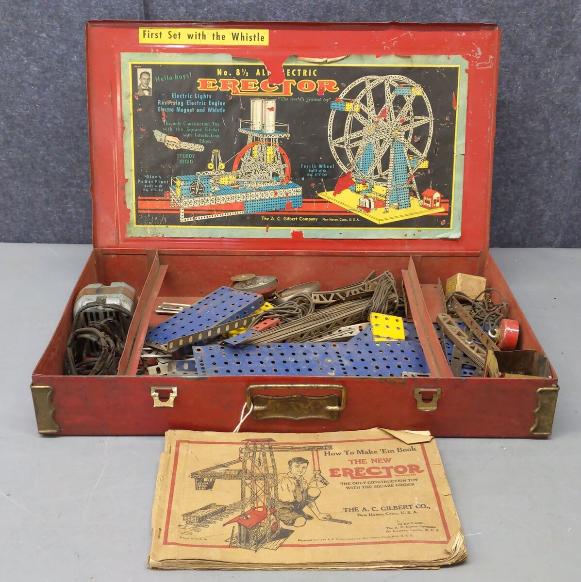 Gilbert 8 1/2 Vintage Erector All Electric Ferris Wheel Kit VG
