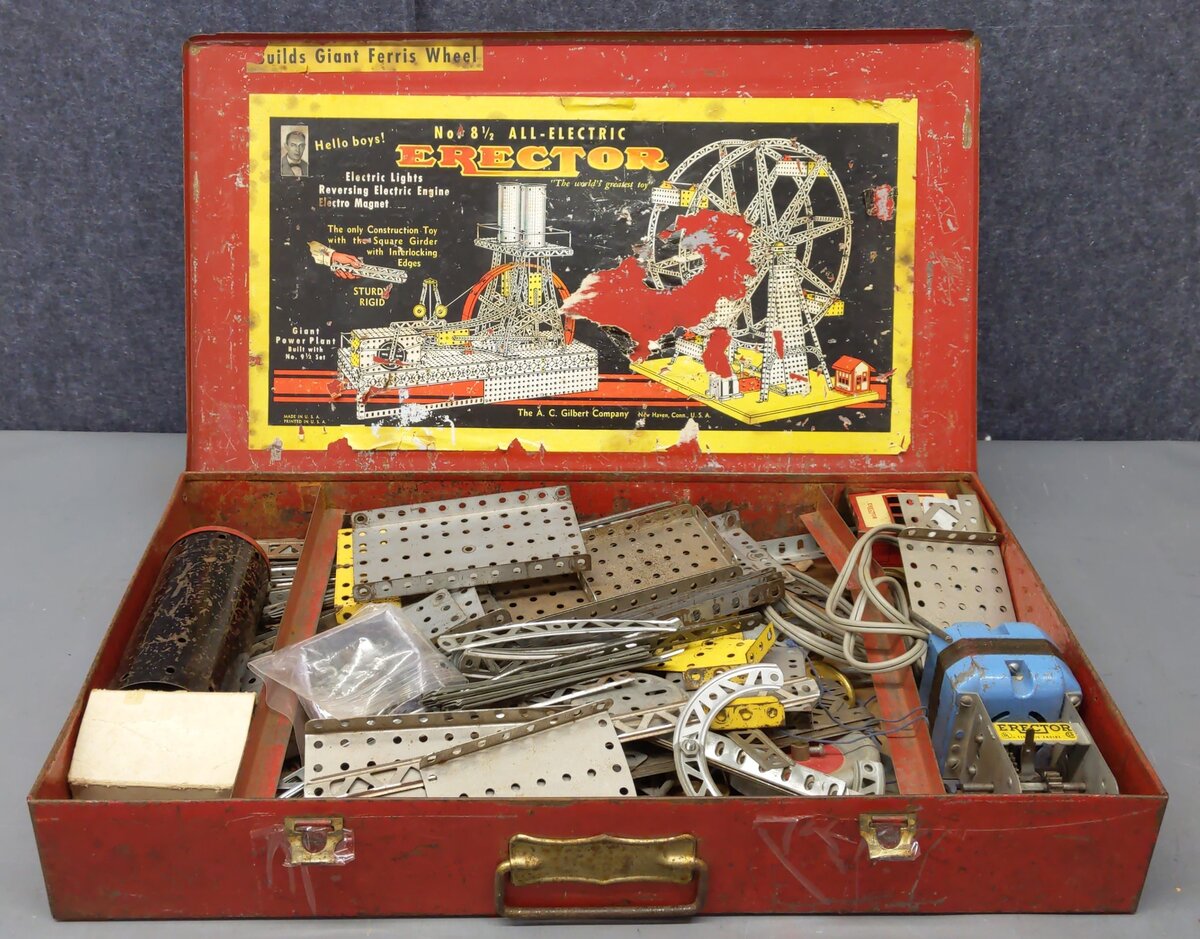 Gilbert 8 1/2 Vintage Erector All Electric Ferris Wheel Kit VG