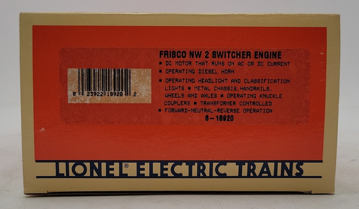 Lionel 6-18920 O Gauge Frisco NW2 Diesel Switcher Engine #254 with Horn EX/Box