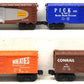 Lionel O Gauge Assorted Boxcars: 9789, 9037, 9040, 9757 [4] EX