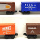 Lionel O Gauge Assorted Boxcars: 9789, 9037, 9040, 9757 [4] EX