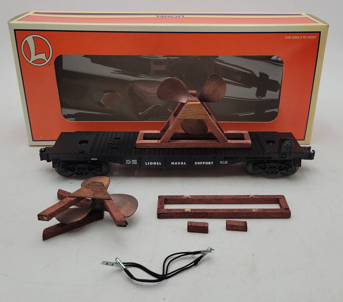 Lionel 6-36016 O Gauge Lionel Naval Support Flatcar w/ Propellers #6424 EX/Box