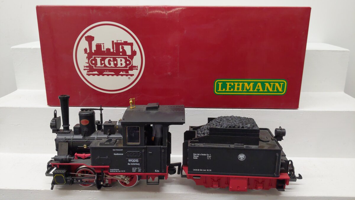 LGB 2015D G Insterburg Steam Locomotive & Tender #992015 VG/Box