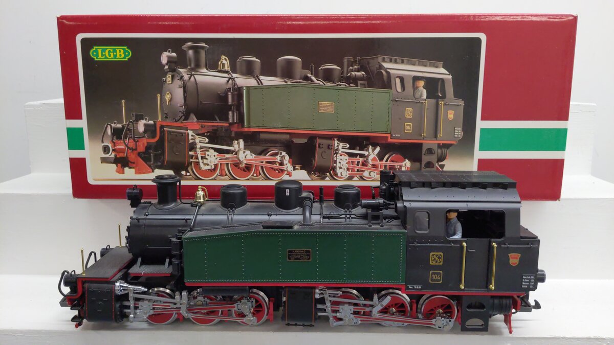LGB 2085D G Gauge DB/ESG 0-6-6-0 Mallet Steam Locomotive #104 EX/Box