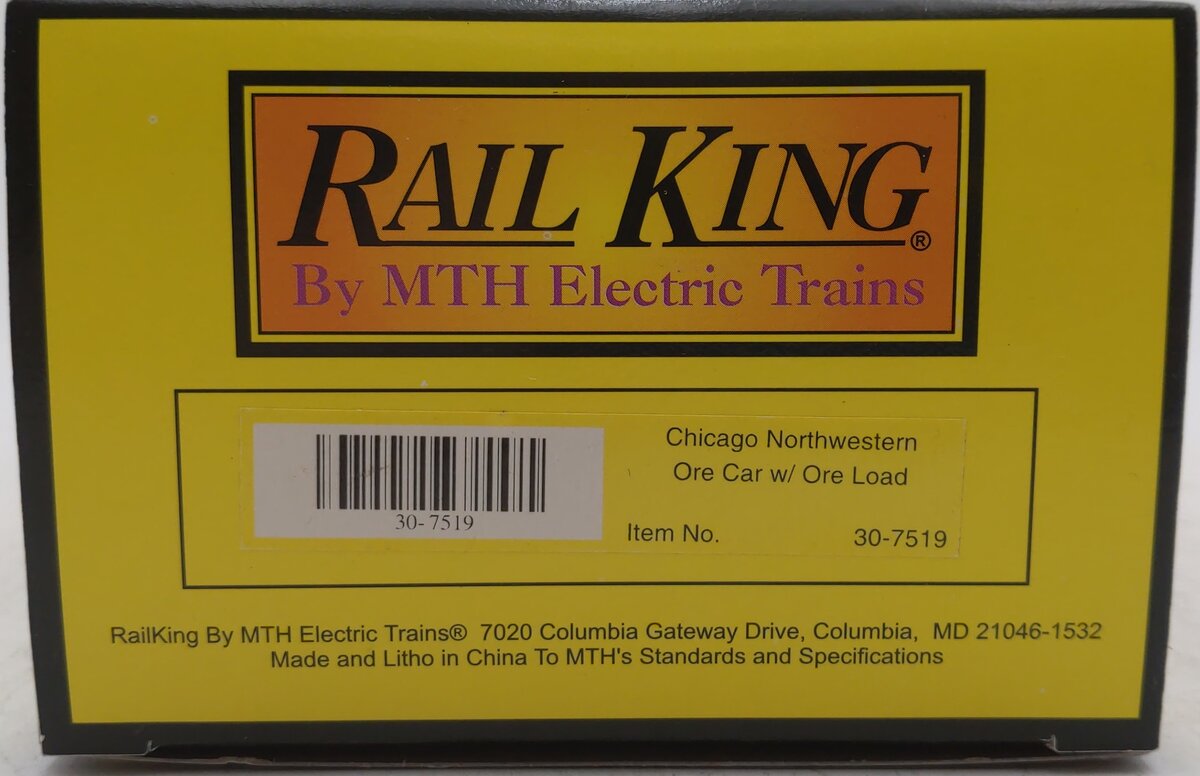 MTH 30-7519 O Gauge Chicago & Northwestern Ore Car w/ Ore Load #55378 NIB