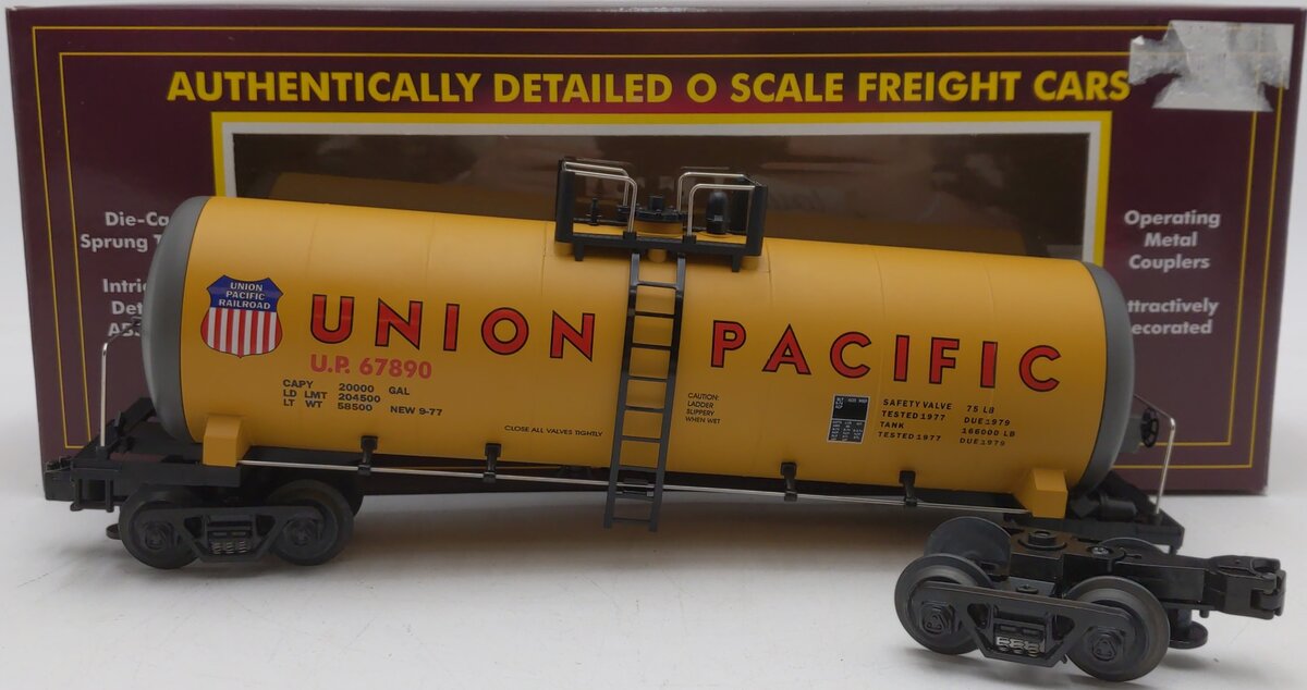 MTH 20-9205 O Gauge Union Pacific Unibody Tank Car #67890 EX/Box