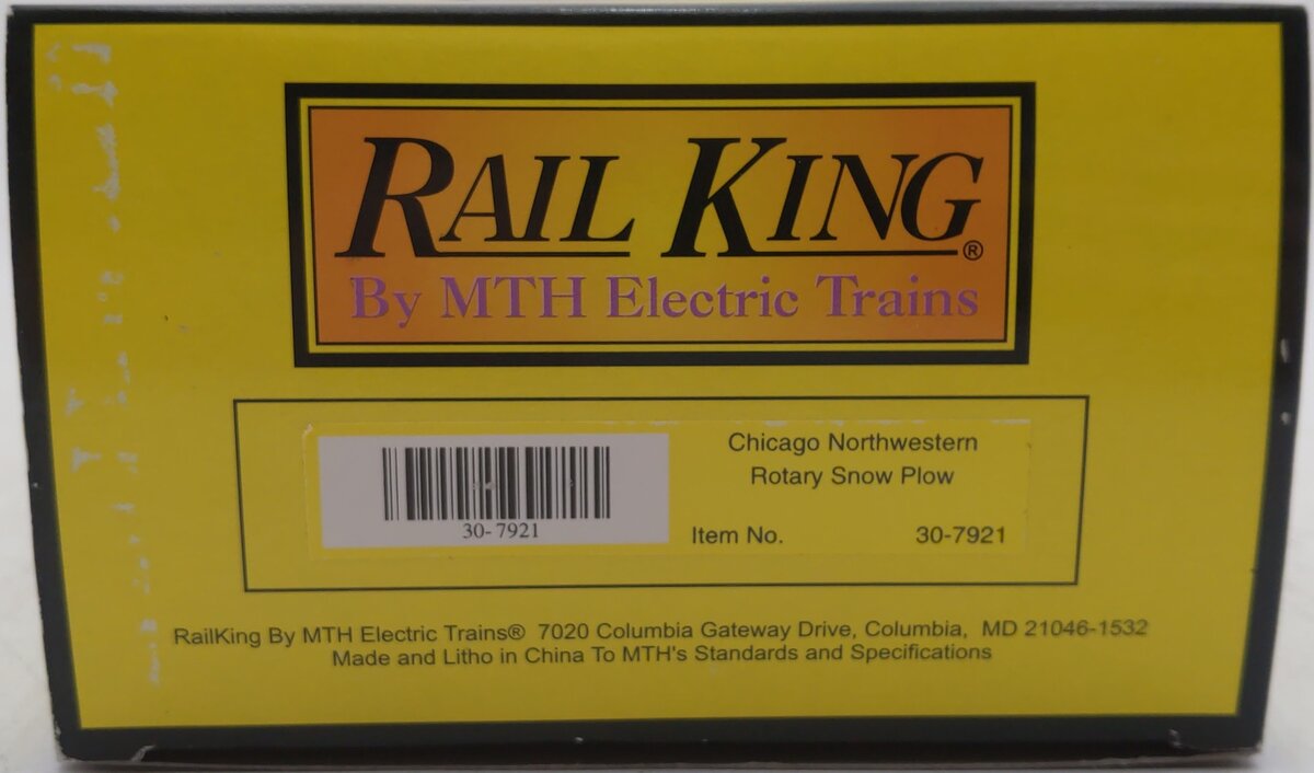 MTH 30-7921 O Gauge Chicago and Northwestern Rotary Snow Plow #263000 NIB