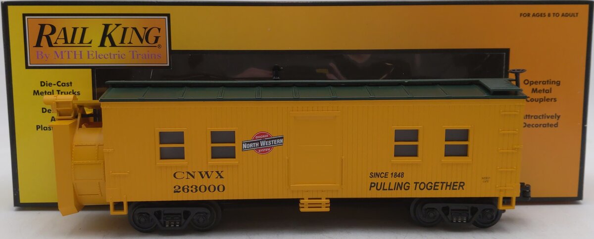 MTH 30-7921 O Gauge Chicago and Northwestern Rotary Snow Plow #263000 NIB
