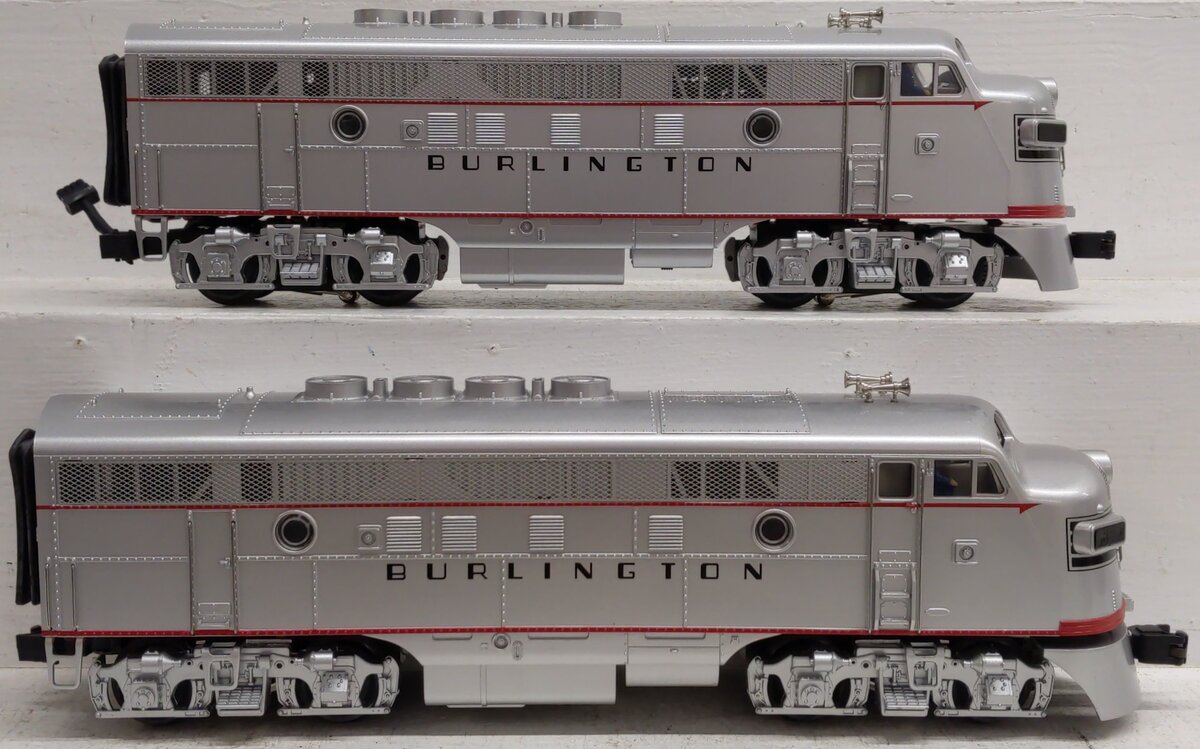 MTH 20-2085-1 O Burlington F-3 AA Diesel Set w/PS1 #9960A/9960C EX/Box