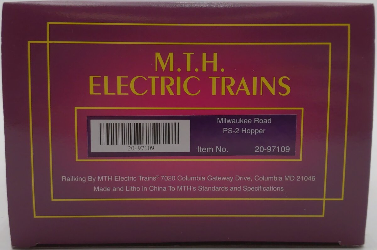MTH 20-97109 O Gauge Milwaukee Road PS-2 Hopper Car #52495 NIB