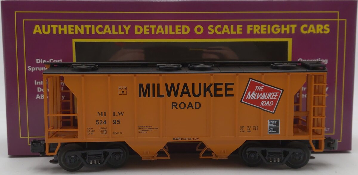 MTH 20-97109 O Gauge Milwaukee Road PS-2 Hopper Car #52495 NIB