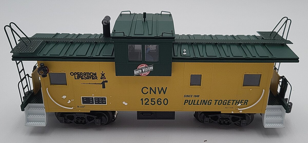 K-Line K613-1311 O Gauge Chicago & North Western Extended Vision Caboose #12560 EX/Box