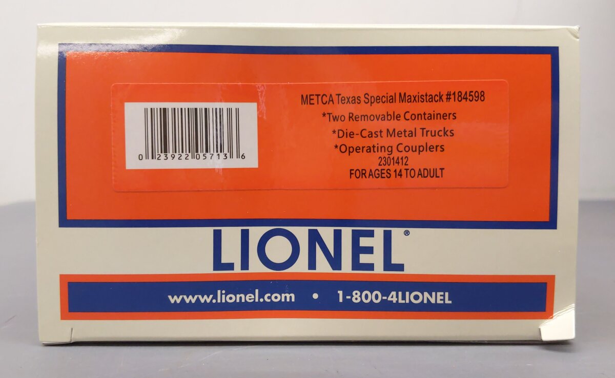 Lionel 2301412 O Gauge Metca Texas Special Maxi Stack Car #184598 LN/Box