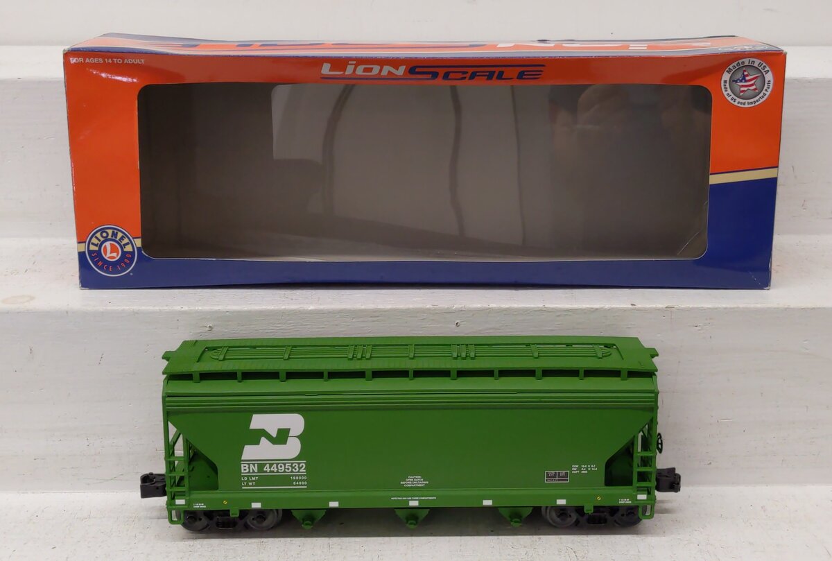 Lionel 3-18085 O Gauge Burlington Northern 3-Bay Covered Hopper #449532 LN/Box