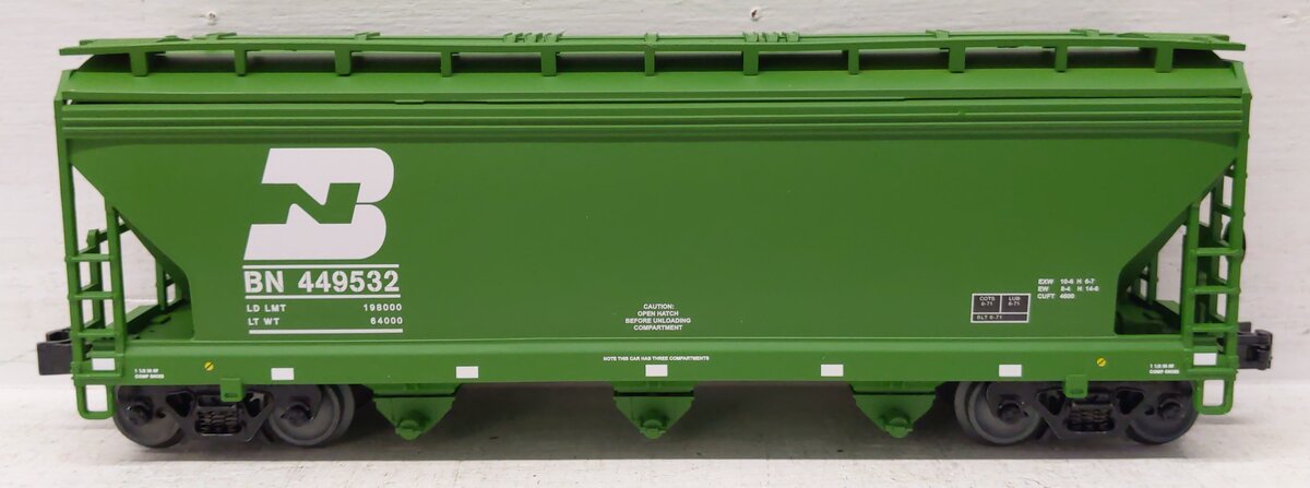 Lionel 3-18085 O Gauge Burlington Northern 3-Bay Covered Hopper #449532 LN/Box