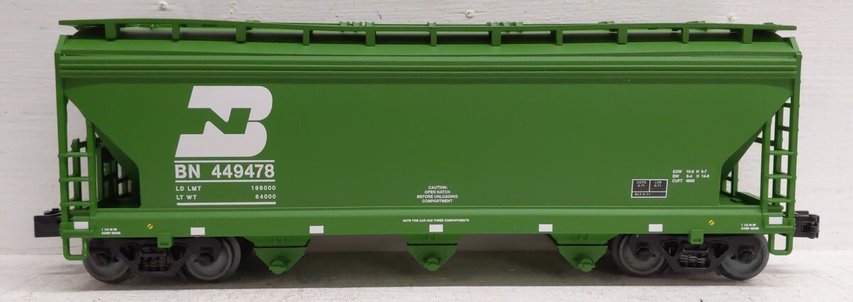 Lionel 3-18082 O Gauge Burlington Northern 3-Bay Covered Hopper #449478 LN/Box