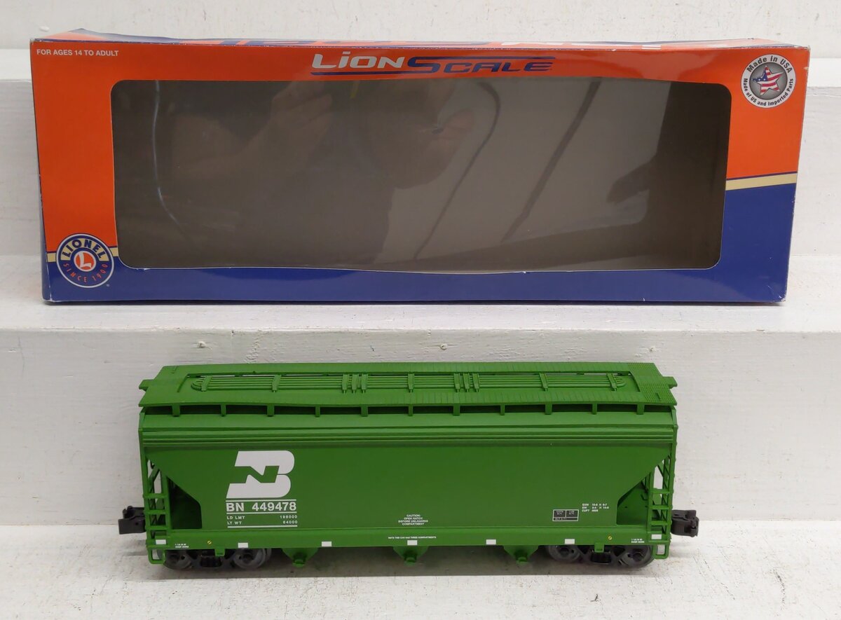 Lionel 3-18082 O Gauge Burlington Northern 3-Bay Covered Hopper #449478 LN/Box
