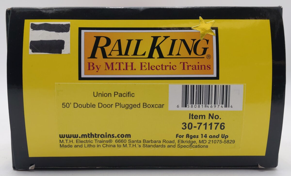 MTH 30-71176 O Gauge Union Pacific RR 50' Double Door Plugged Box Car #354495 NIB