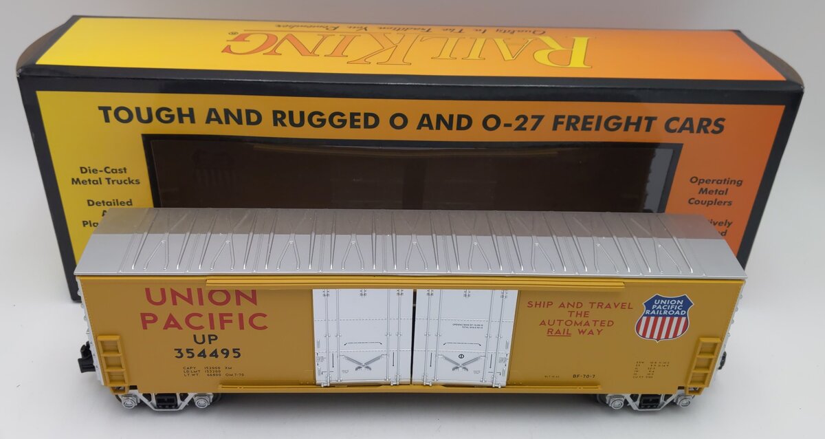 MTH 30-71176 O Gauge Union Pacific RR 50' Double Door Plugged Box Car #354495 NIB