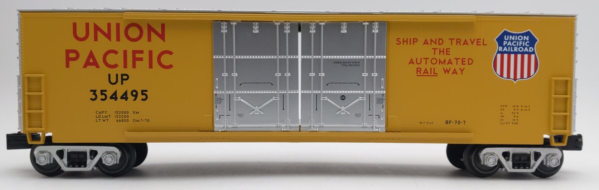 MTH 30-71176 O Gauge Union Pacific RR 50' Double Door Plugged Box Car #354495 NIB