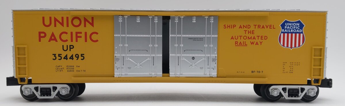 MTH 30-71176 O Gauge Union Pacific RR 50' Double Door Plugged Box Car #354495 NIB