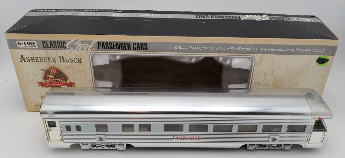 K-Line K4698-0101 O Gauge Busch "Adolphus" 16" Aluminum Business Observation Car EX/Box