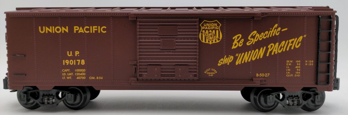 K-Line K641-21154 O Union Pacific Be Specific Boxcar #190178 EX/Box