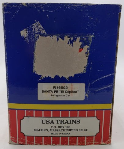 USA Trains R16502 G Gauge Santa Fe "El Capitan" 40' Refrigerator Car #35213 VG/Box