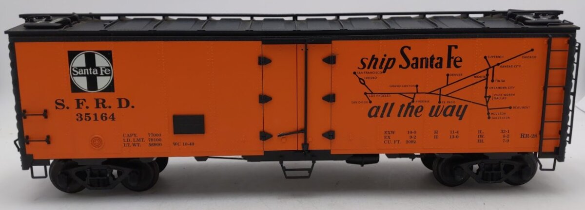 USA Trains R16503 G Gauge Santa Fe "Grand Canyon" 40' Refrigerator Car #35164/Box