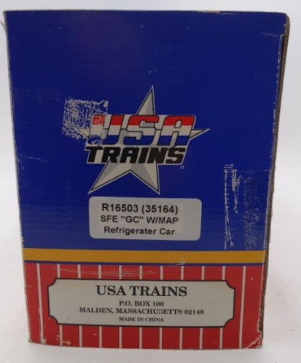 USA Trains R16503 G Gauge Santa Fe "Grand Canyon" 40' Refrigerator Car #35164/Box