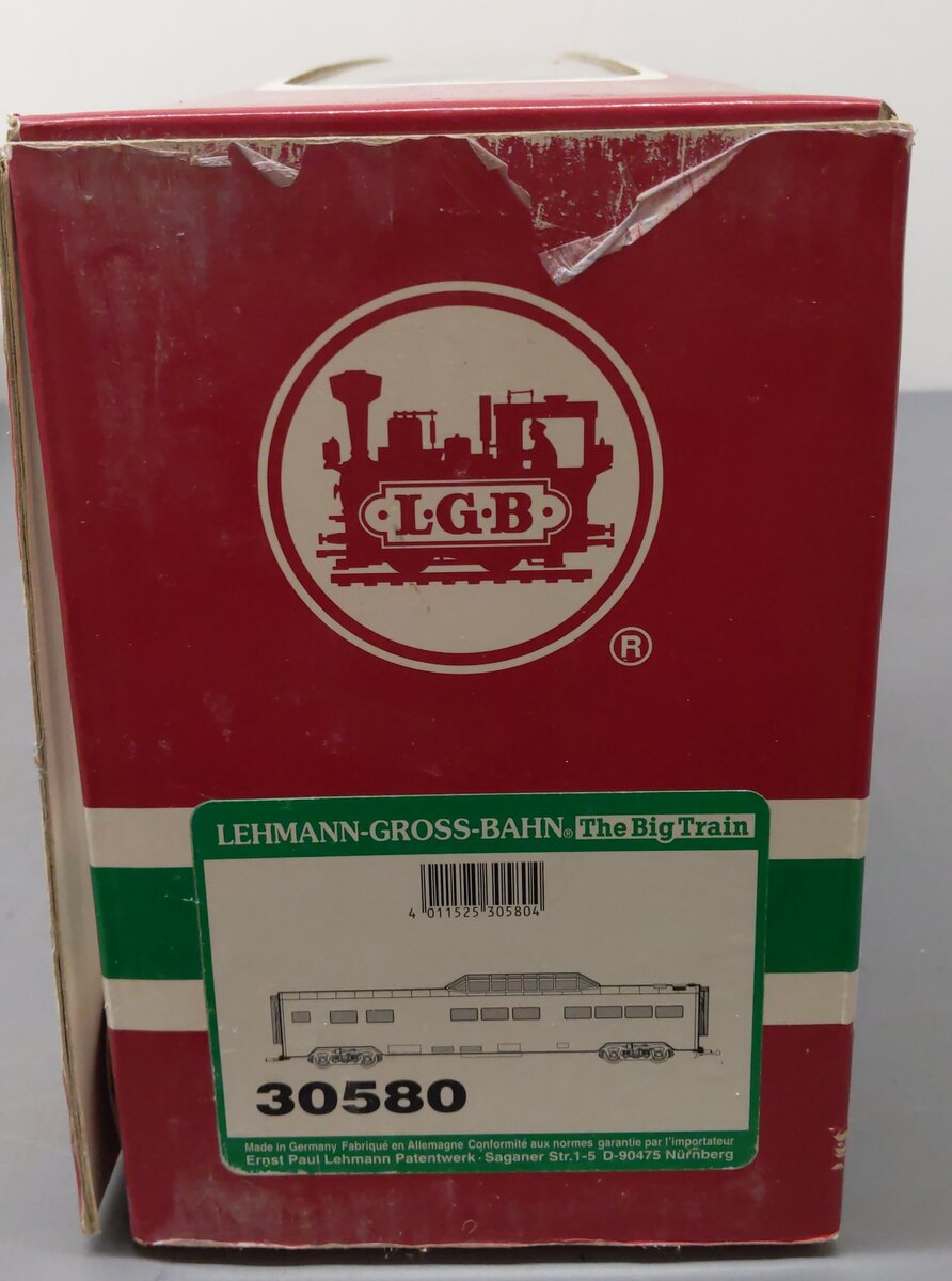 LGB 30580 G Scale Santa Fe Vista Dome Car (Metal Wheels) EX/Box