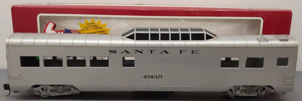 LGB 30580 G Scale Santa Fe Vista Dome Car (Metal Wheels) EX/Box