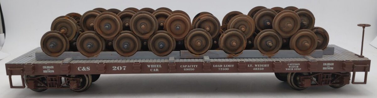 USA Trains R1887 G Gauge Colorado and Southern Wheel Car #207 (Metal Wheels) VG/Box