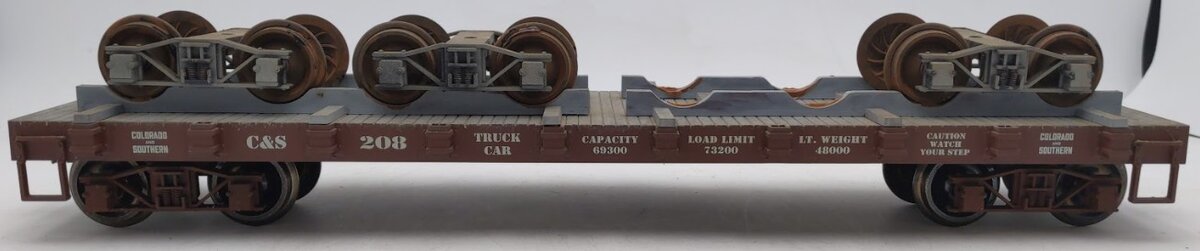 USA Trains R1897 G Colorado and Southern Brown Truck Car #208 (Metal Wheels)/Box