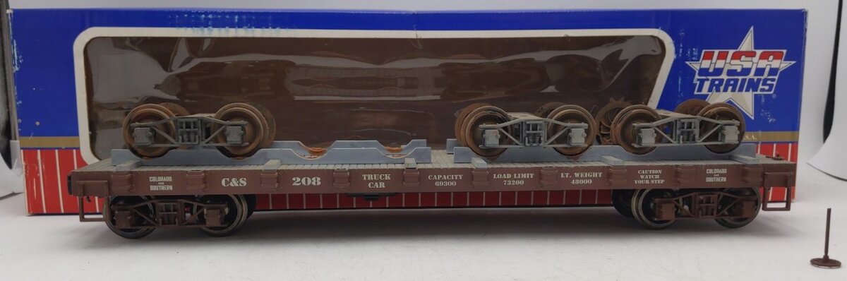 USA Trains R1897 G Colorado and Southern Brown Truck Car #208 (Metal Wheels)/Box