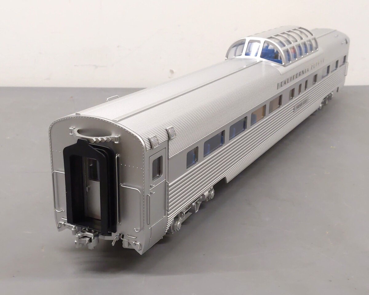 USA Trains 31016 G "California Zephyr" Corrugated Aluminum Vista Dome Lighted #1 LN/Box