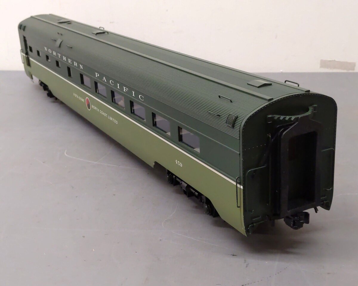 USA Trains 31083 G Northern Pacific Aluminum Dining Car with Metal Wheels #459 LN