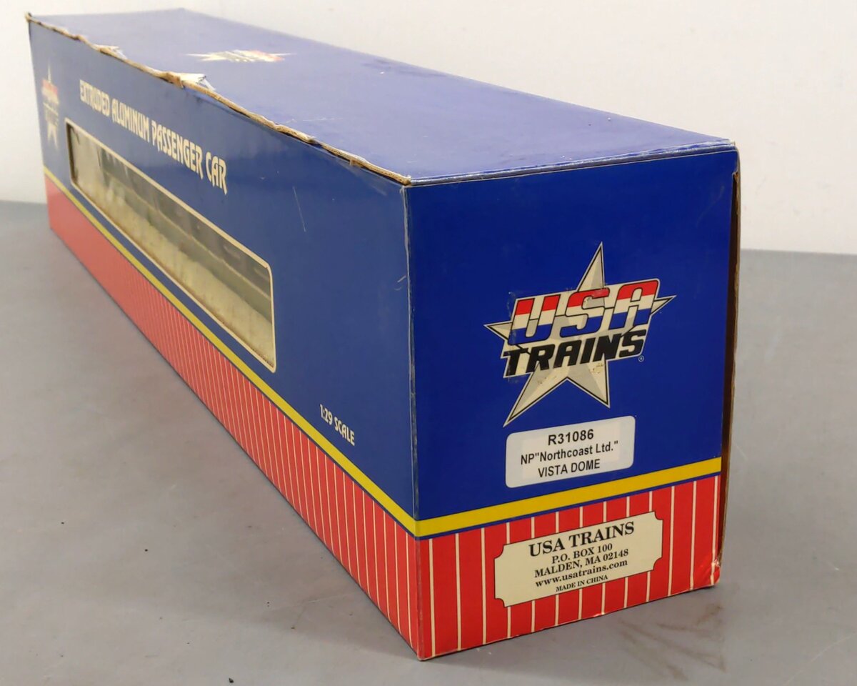 USA Trains 31086 G Northern Pacific Aluminum "North Coast Limited" Vista Dome LN/Box