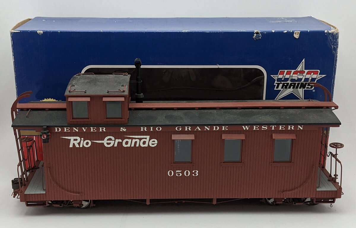 USA Trains R12001 G Scale Denver & Rio Grande Western Woodsided Caboose #0503 EX
