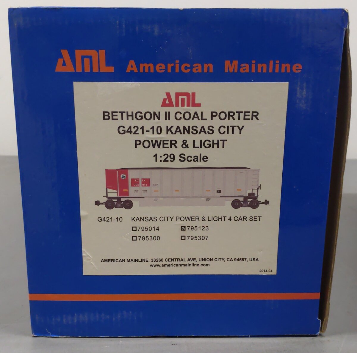 Bethgon G421-10 2 Kansas City Power and Light Coal Porter 1:29 Scale EX/Box