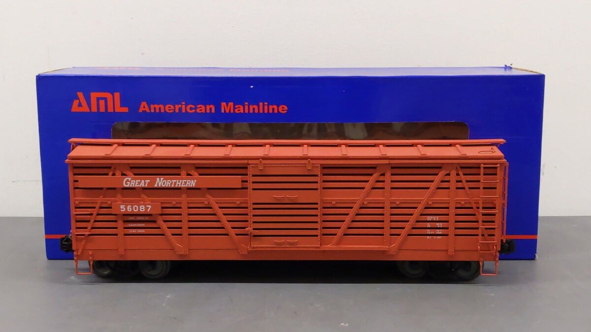 AML G424-05 G Scale Great Northern Stock Car #56087 - Metal Wheels EX/Box