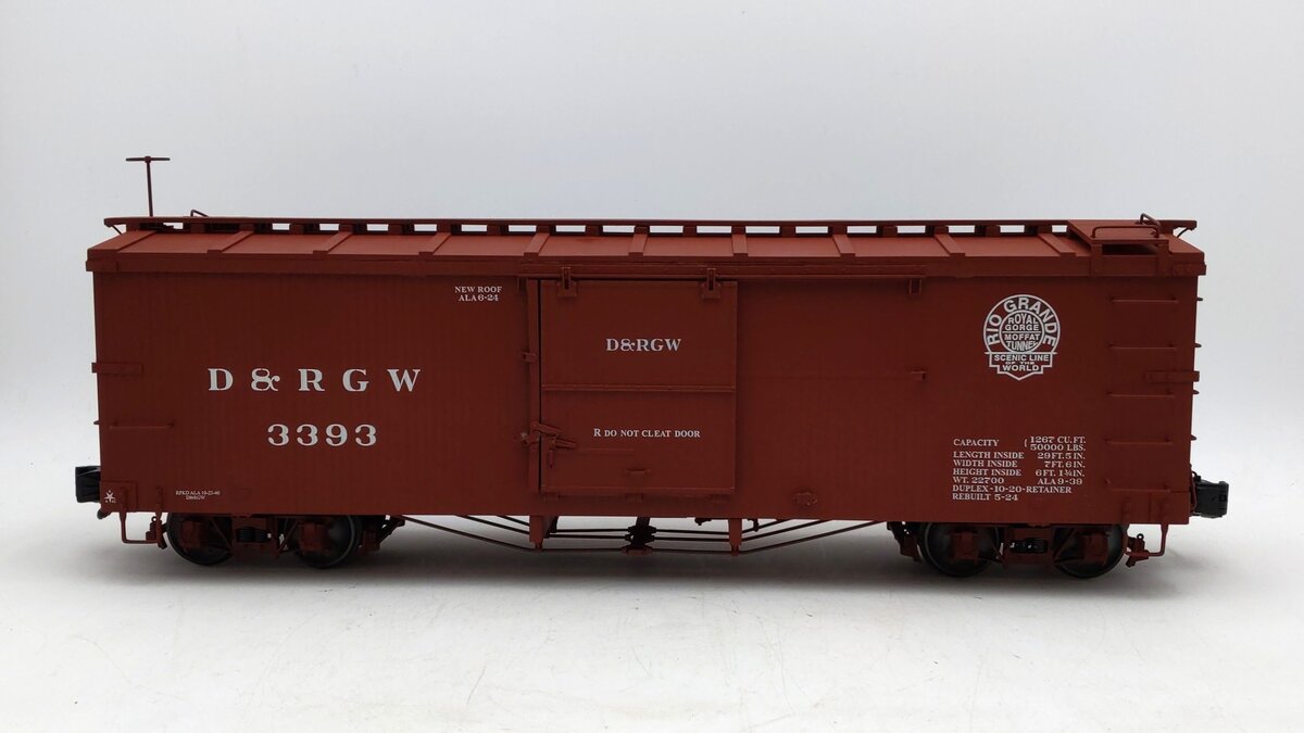AMS AM31-127 G Scale D&RGW Boxcar #3393 - Metal Wheels EX/Box