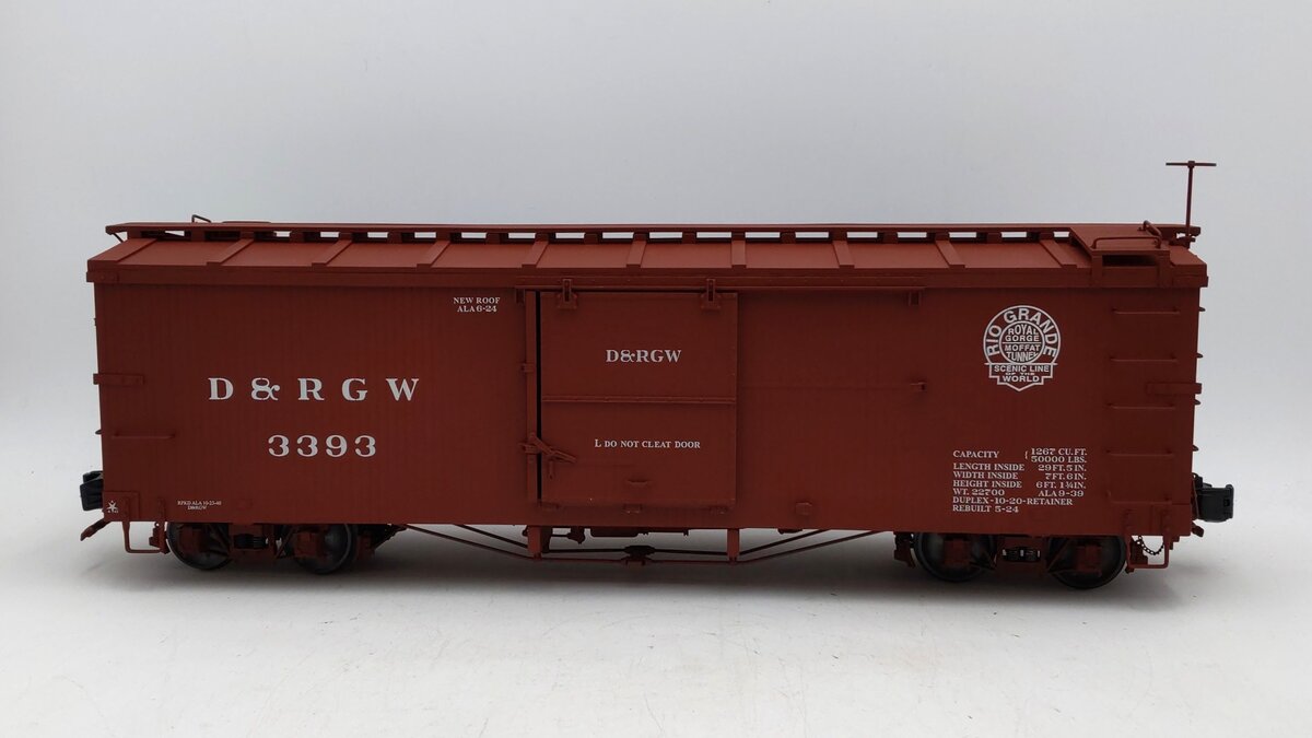 AMS AM31-127 G Scale D&RGW Boxcar #3393 - Metal Wheels EX/Box