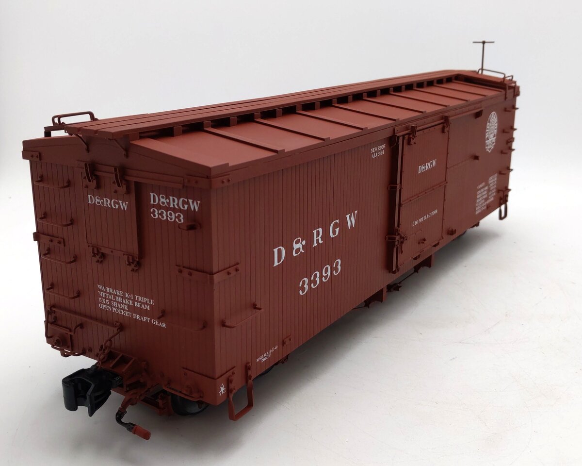 AMS AM31-127 G Scale D&RGW Boxcar #3393 - Metal Wheels EX/Box