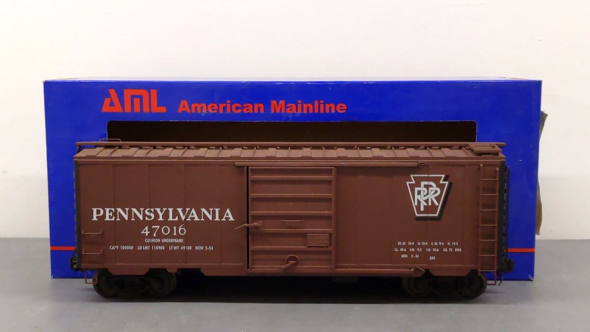 American Mainline G401-06 G Scale Pennsylvania Boxcar #47016 w/ Metal Wheels EX/Box