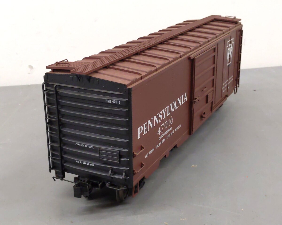 American Mainline G401-06 G Scale Pennsylvania Boxcar #47016 w/ Metal Wheels EX/Box