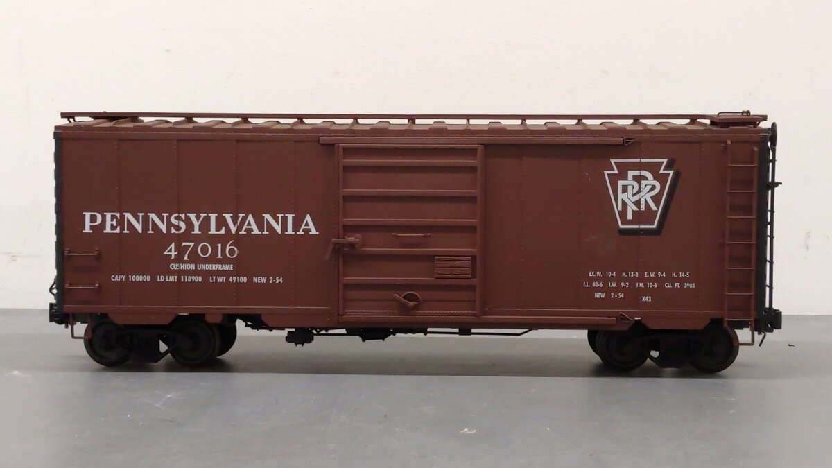 American Mainline G401-06 G Scale Pennsylvania Boxcar #47016 w/ Metal Wheels EX/Box